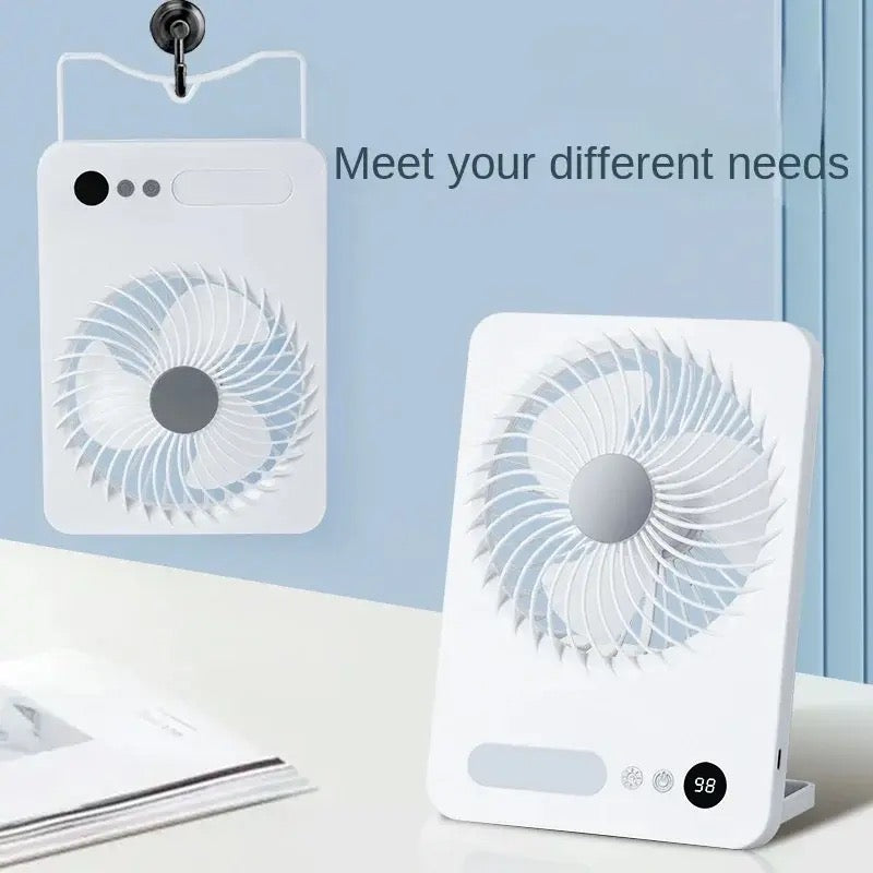 Slim Foldable Led Fan, Small Night Light Fan, Dormitory Hanging Dual Purpose Fan, Summer Mini Fan With Light Slim Foldable Led Fan, Small Night Light Fan, Dormitory Hanging Dual Purpose Fan, Summer Mini Fan With Light